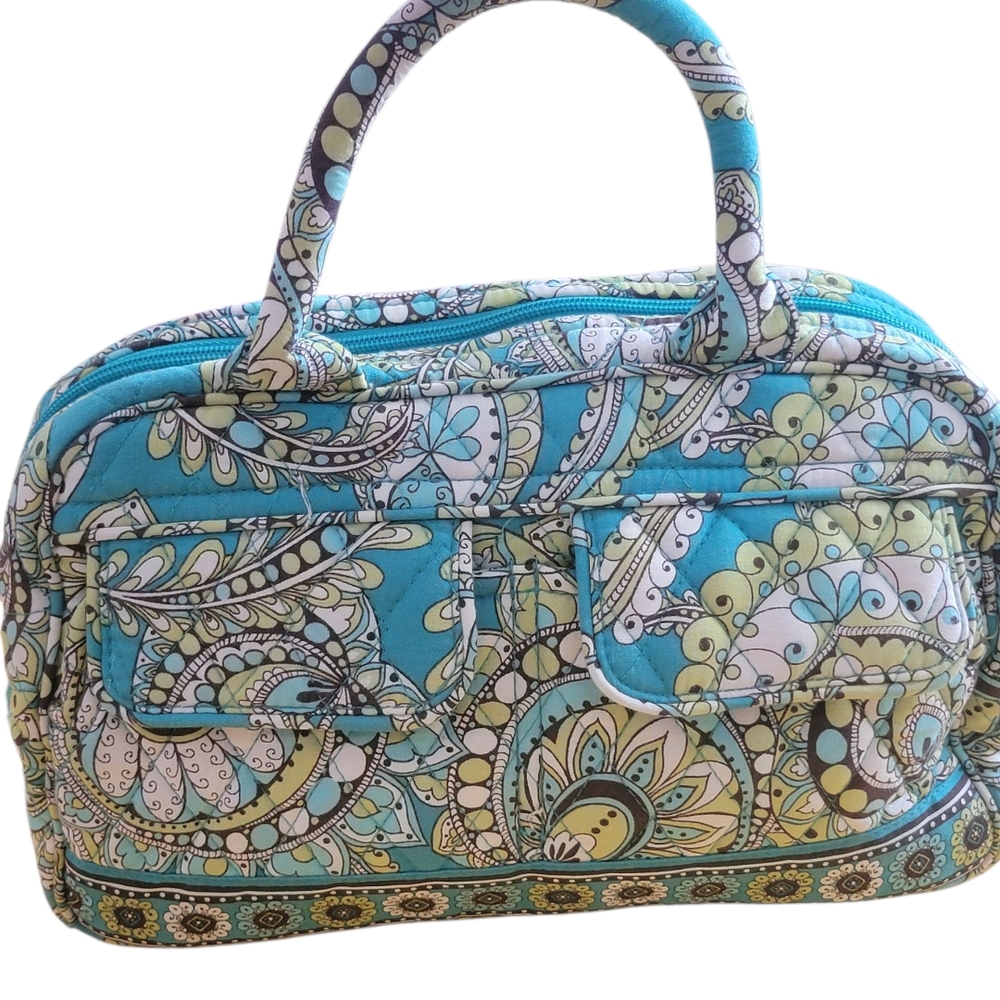 VERA BRADLEY Lola Small Bowler Satchel in Peacock Green Floral & Paisley - Picture 7 of 12
